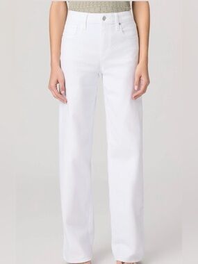 White Jeans PAIGE Designer Jeans Wide Leg Jeans PAIGE Jeans 34/32 Cotton Jeans